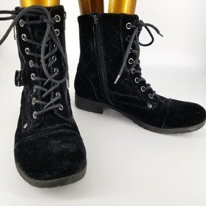 Guess Boots 5M Black Lace Zip Up Steampunk Granny Motorcycle Gothic Alt Cosplay